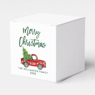 Grönt Penselskript God jul, Lastbil Presentaskar
