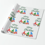 Grönt Penselskript - Julgrör - vattenfärgsgnomer Presentpapper<br><div class="desc">Modern Roligt God jul med färgstark  för penselskript,  vattenfärgsrännor Svällning Papper - Grönt-skript</div>