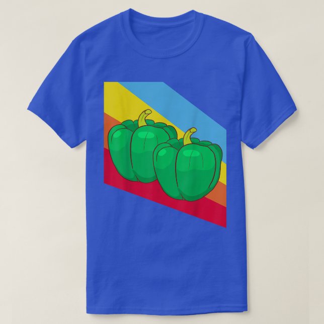 Grönt Pepper Paprika Vegetables Vegan Vegetarian T Shirt (Design framsida)