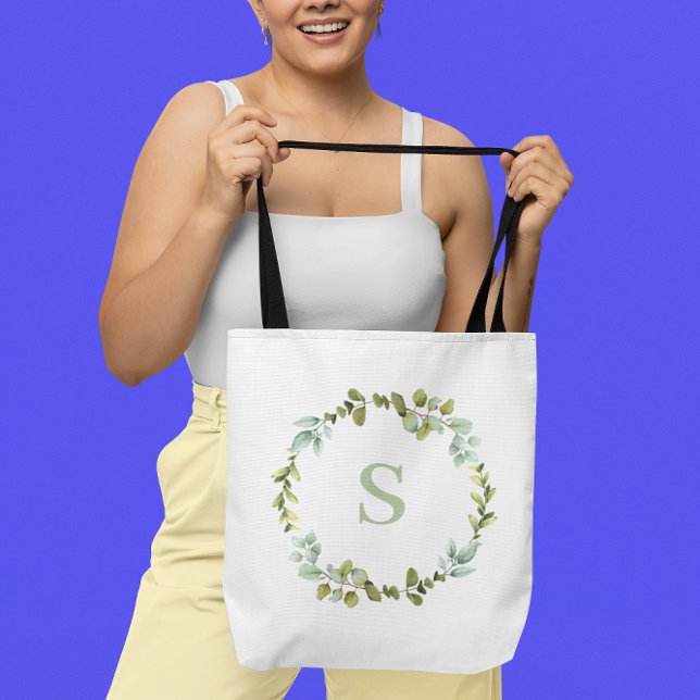 Grönt Personlig av andedräkt Monogrammed Tote Bag Tygkasse (Skapare uppladdad)