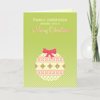 Grönt Personlig jul Ornament Helgkort