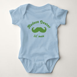 Grönt Personlig Lil'Man Mustache Tee