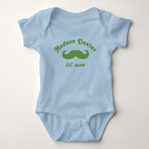 Grönt Personlig Lil'Man Mustache Tee