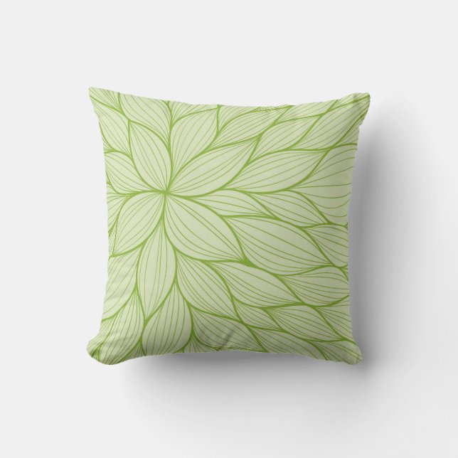 Grönt Petal Watercolor Pillow Kudde (Framsida)