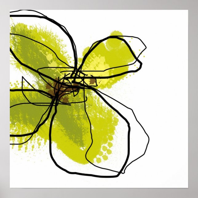 Grönt Petals Art-utskrift Poster (Framsidan)