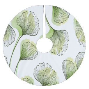 Grönt petals julgransmatta borstad polyester