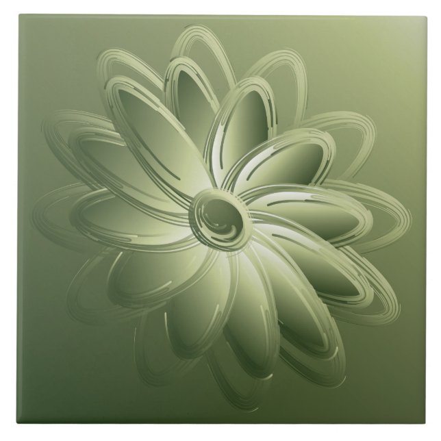 grönt petals kakelplatta (Framsidan)