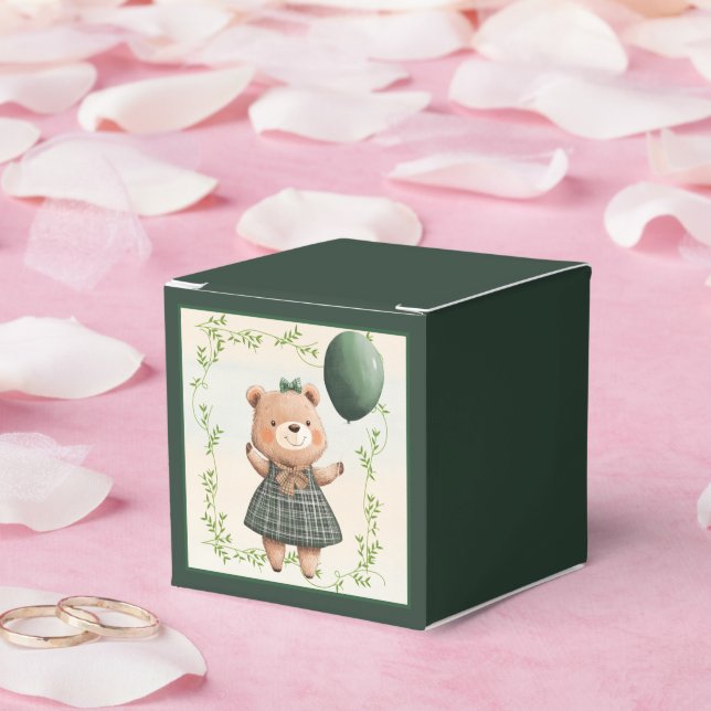 Grönt Pets Dress Bear med hårstrå Presentaskar (Bröllop)