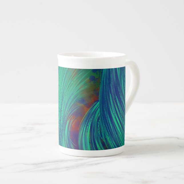 Grönt Phoenix Feathers Benporslin Mugg (Framsida höger)