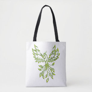 Grönt Phoenix Rises on White Tygkasse