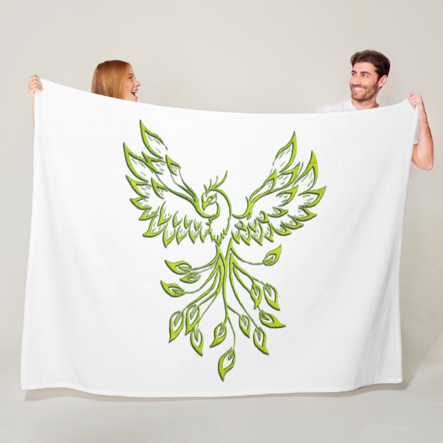 Grönt Phoenix Rises White Fleecefilt (På plats)