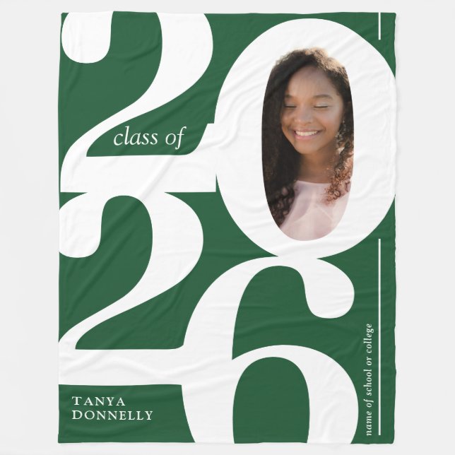 Grönt Photo 2025 Studenten Fleecefilt (Framsidan)