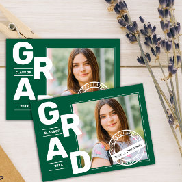 Grönt Photo Class of 2025 Studenten annons Inbjudningar