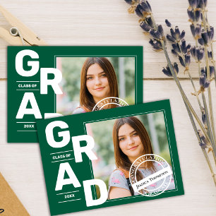 Grönt Photo Class of 2025 Studenten annons Inbjudningar