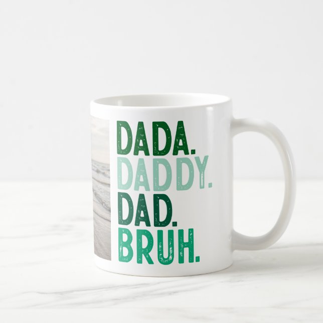 Grönt PHOTO DADA DADDY PAPPA BRUH FARS DAG Kaffemugg (Höger)