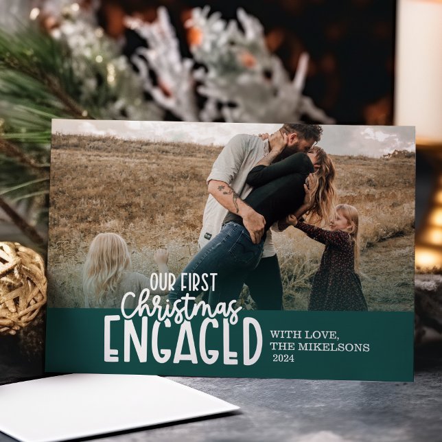 Grönt Photo First jul Enged Julkort (Skapare uppladdad)