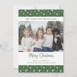 Grönt Photo New Home för Helgdagarna Cards Julkort