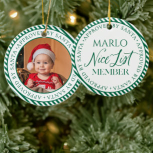 Grönt Photo Santa's Nicelista Julgransprydnad Keramik