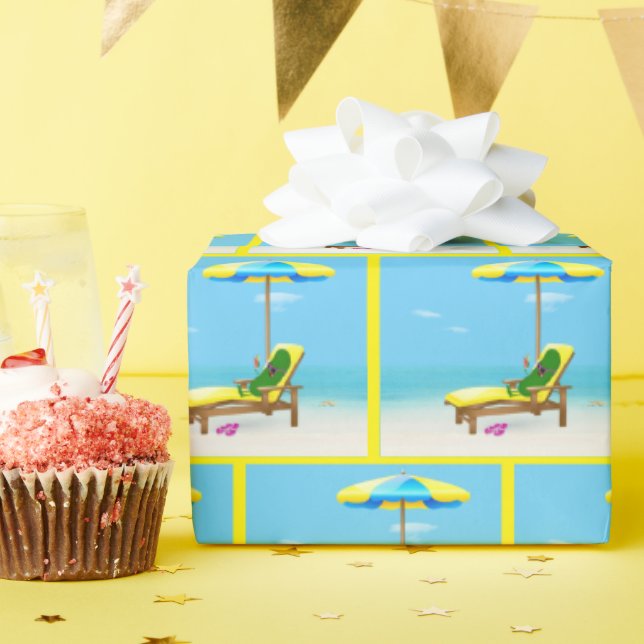 Grönt Pickle on Beach-stol Presentpapper (Födelsedagsfest)