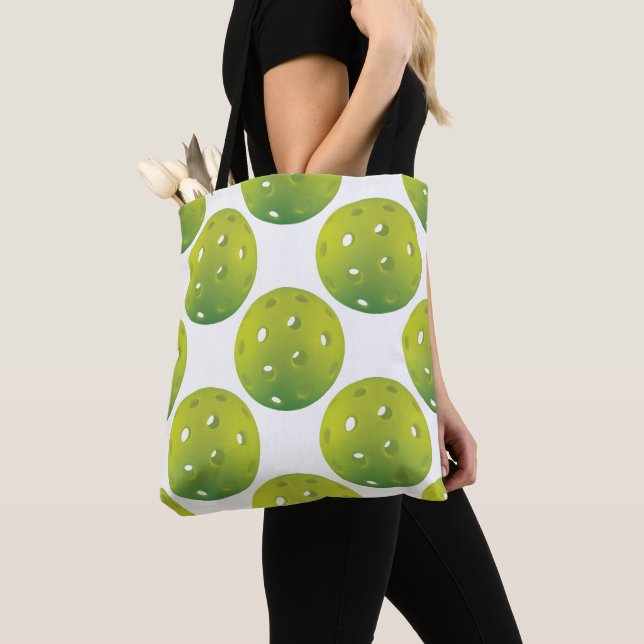 Grönt Picklebollar Tote Bag Tygkasse (Närbild)