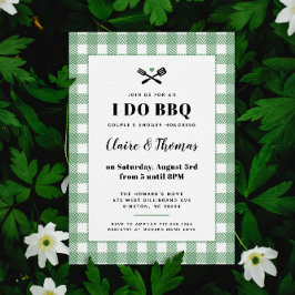 Grönt Picnic Play Trasa I Do BBQ-inbjudan Inbjudningar