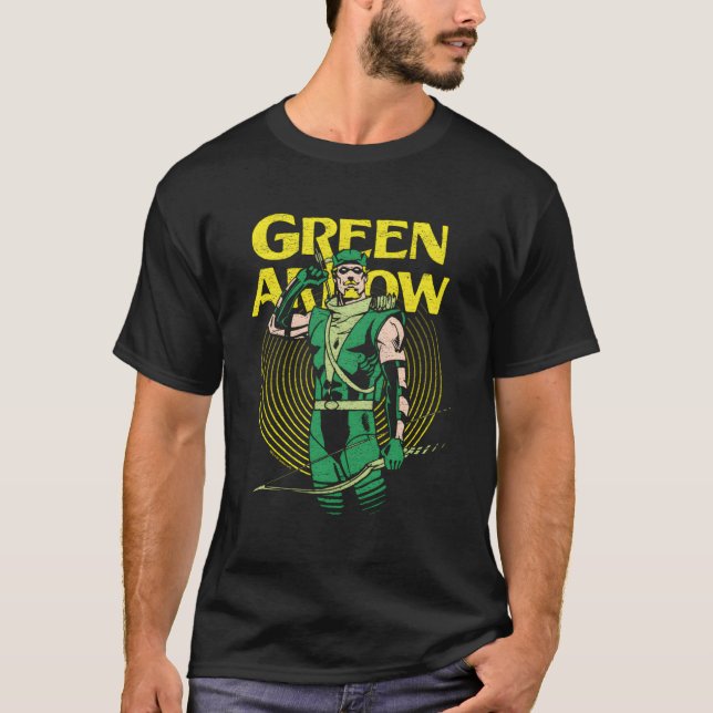 Grönt Pil Dra T Shirt (Framsida)