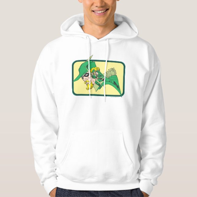 Grönt Pil huvud Hoodie (Framsida)