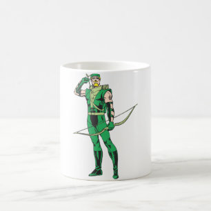 Grönt-pil med mål kaffemugg