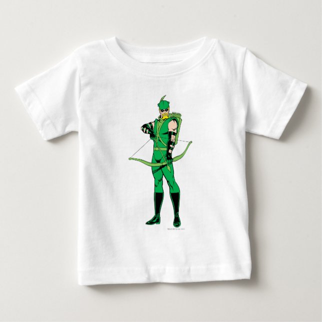 Grönt Pil stående med Bow T-shirt (Framsida)