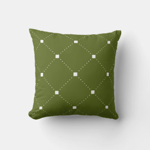 Grönt Pillow med vit geometrisk Mönster Kudde