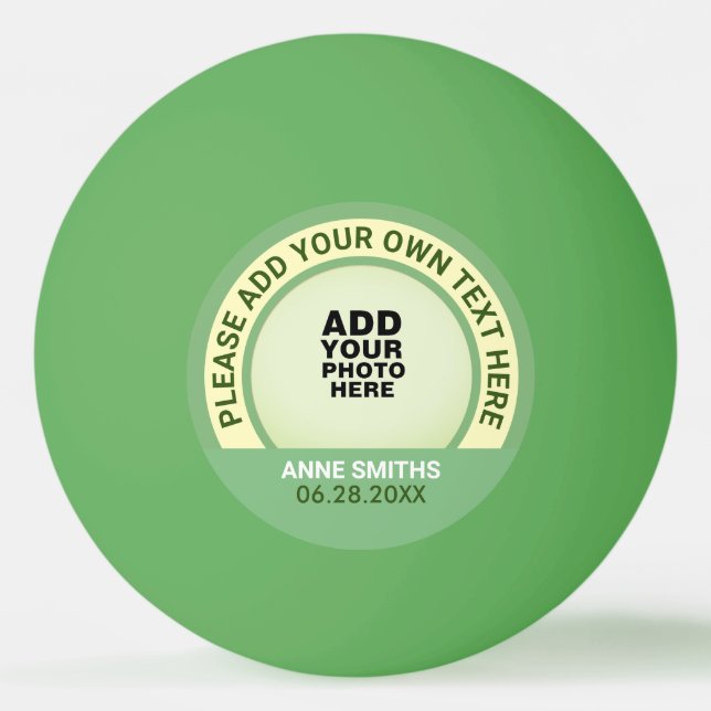 grönt ping pong boll med foto (Framsidan)