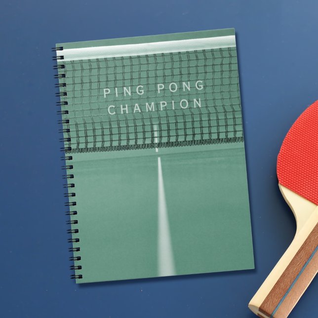 Grönt Ping Pong Champion Bord Tennis bärbar dator Anteckningsbok (Make a note of all your wins in this notebook!)