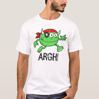 Grönt piratmonster "ARGH!", T-tröja Tee Shirt
