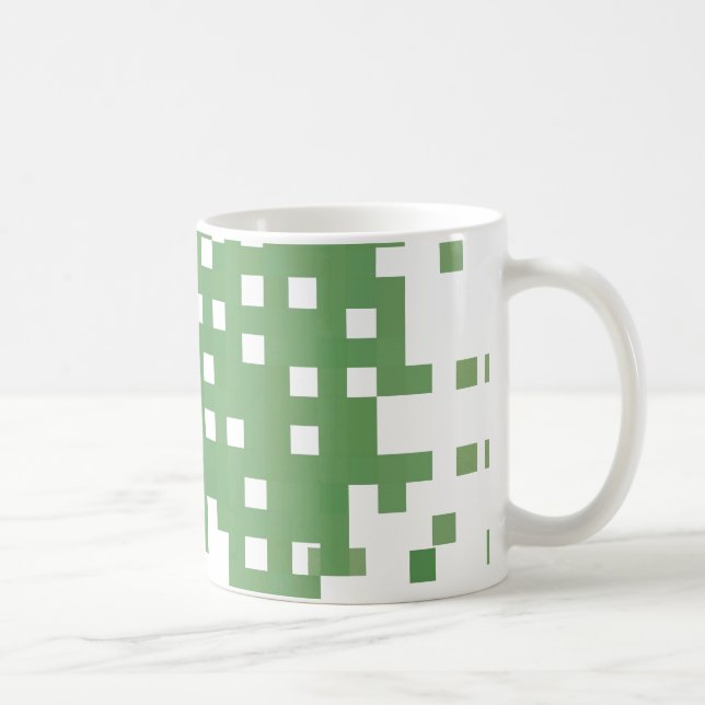 Grönt Pixel Mönster Kaffemugg (Höger)