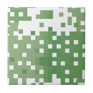 Grönt Pixel Mönster Kakelplatta