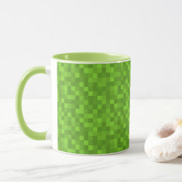 Grönt Pixelmönster Retro 8-Bit Spelande Mugg
