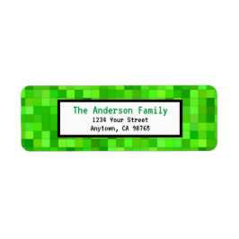 Grönt Pixels Mining Gamer Anpassningsbar Adress Returadress Etikett
