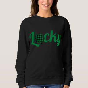 Grönt Plade Lucky Shamrock Shirt St patricks day W T