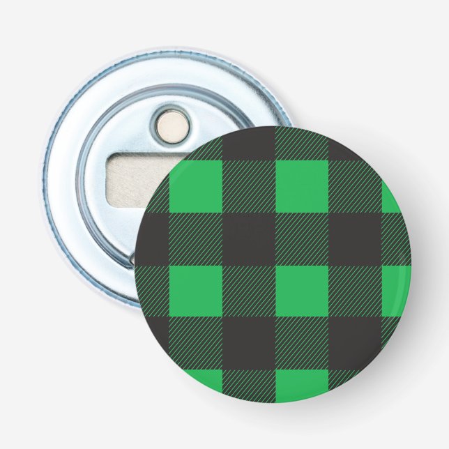 Grönt plaid mönster flasköppnare (Framsidan)