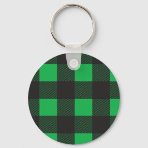 Grönt plaid mönster nyckelring