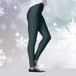 Grönt Plaid Tartan Yoga julafton Helgdag Leggings