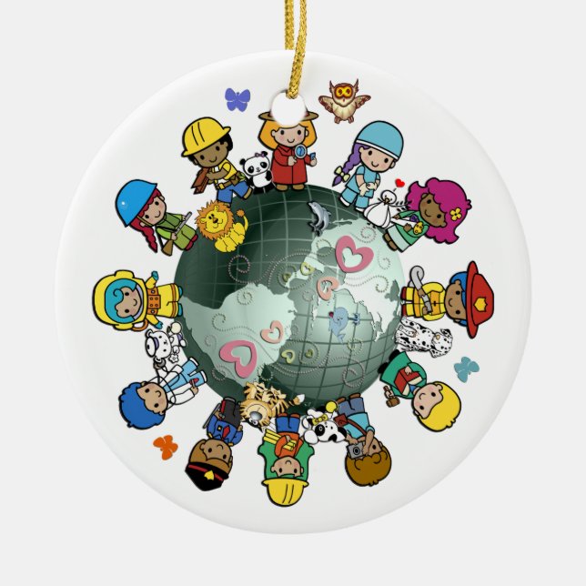 Grönt Planet Julgran Ornament (Framsidan)