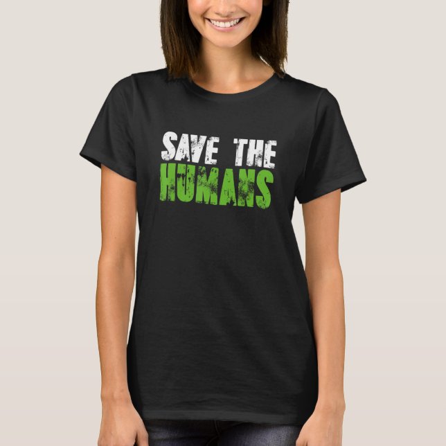 Grönt Planets Spara för människans förnybara energ T Shirt (Framsida)