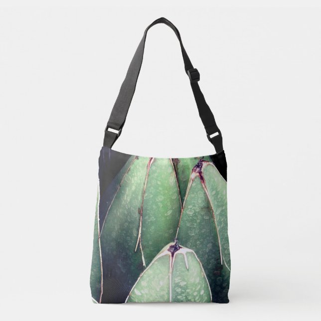 Grönt Plant Detail Anpassningsbar Kor Body Bag Axelväska (Framsida)