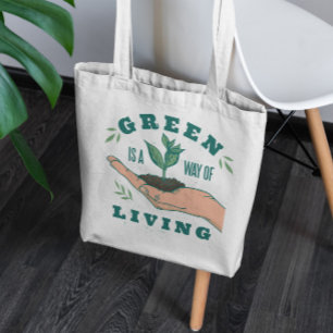 Grönt Plant Lifestyle Tote Bag Tygkasse
