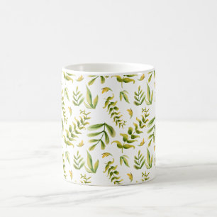 Grönt Plant Löv Mönster Kaffemugg