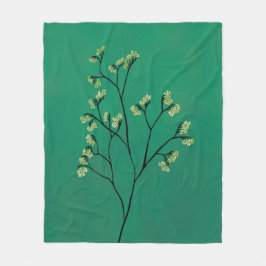 Grönt Plant Minimalist Botanical Art Fleecefilt