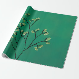 Grönt Plant Minimalist Botanical Art Presentpapper
