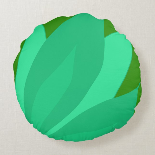 Grönt Plant Rund Kudde (Baksidan)