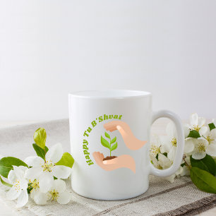 Grönt Planting Lycklig Tu B'shvat / Bishvat Kaffemugg